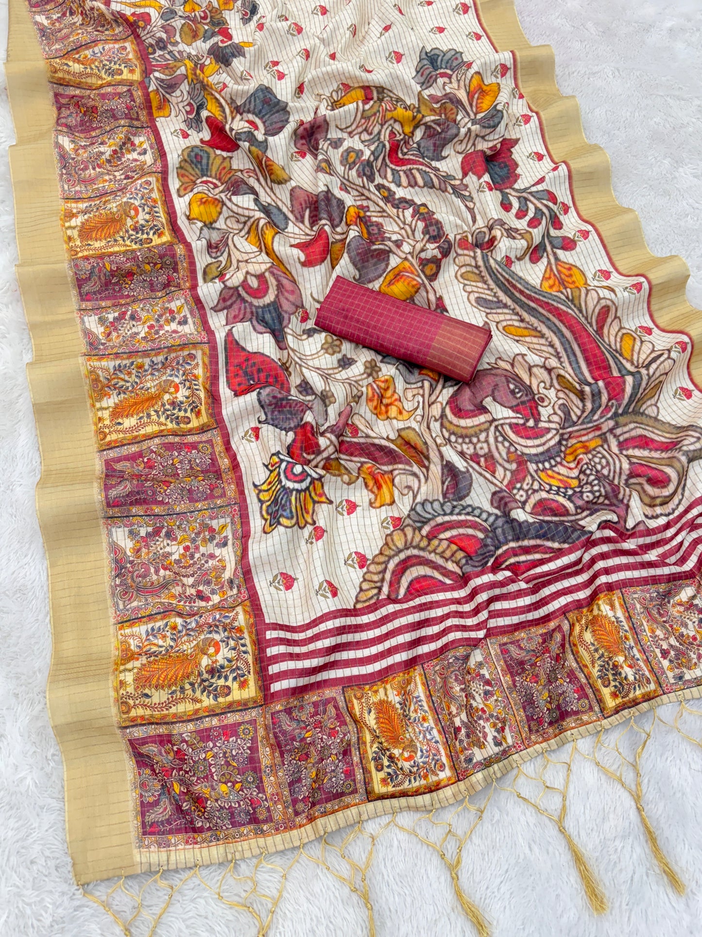 Artistic Multicolor Mysore Silk Saree with Kalamkari-Inspired Pallu *PHMS 04*
