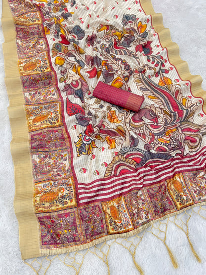 Artistic Multicolor Mysore Silk Saree with Kalamkari-Inspired Pallu *PHMS 04*