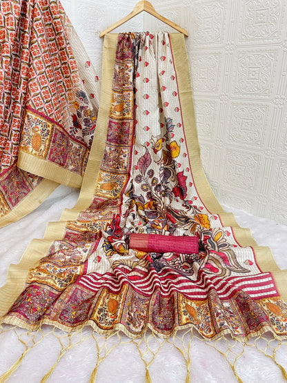 Artistic Multicolor Mysore Silk Saree with Kalamkari-Inspired Pallu *PHMS 04*
