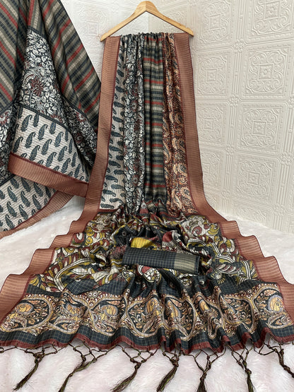 Multicolor Mysore Silk Saree with Patchwork-Style Design and Paisley Prints *PHMS 03*
