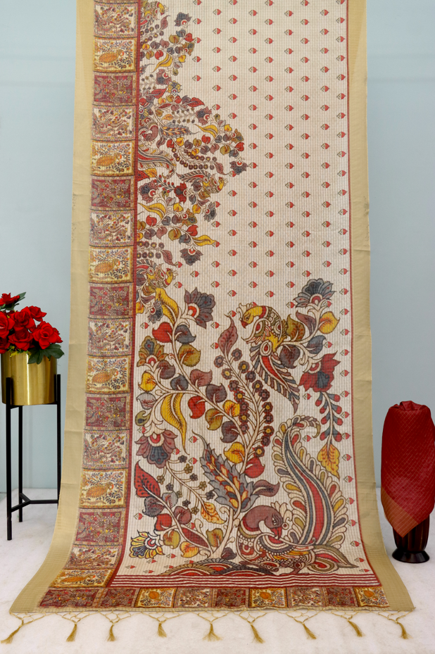 Artistic Multicolor Mysore Silk Saree with Kalamkari-Inspired Pallu *PHMS 04*
