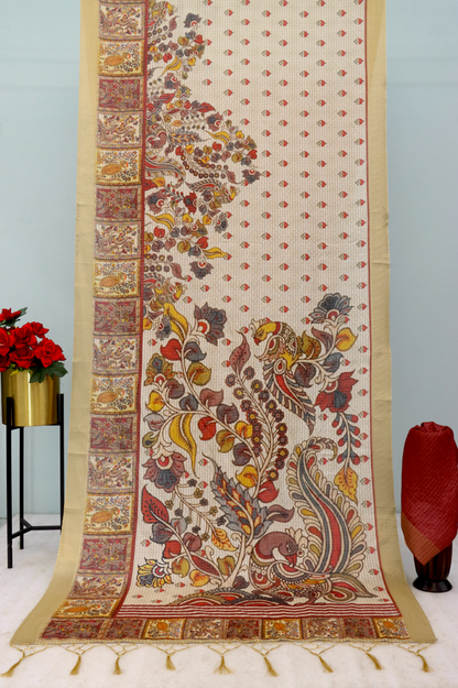 Artistic Multicolor Mysore Silk Saree with Kalamkari-Inspired Pallu *PHMS 04*